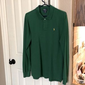 NWOT. Long-sleeved, Polo boys XL (18-20) green.